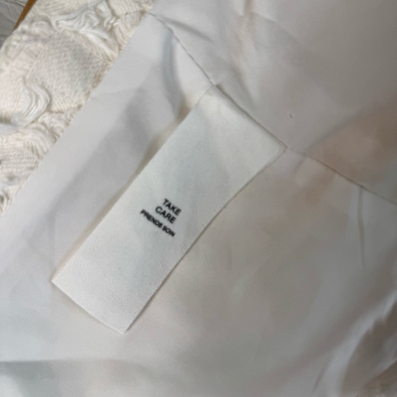 AVEC LES FILLES Crop Tank Top Off Small Elegant White Textured Women's Top - Picture 4 of 14